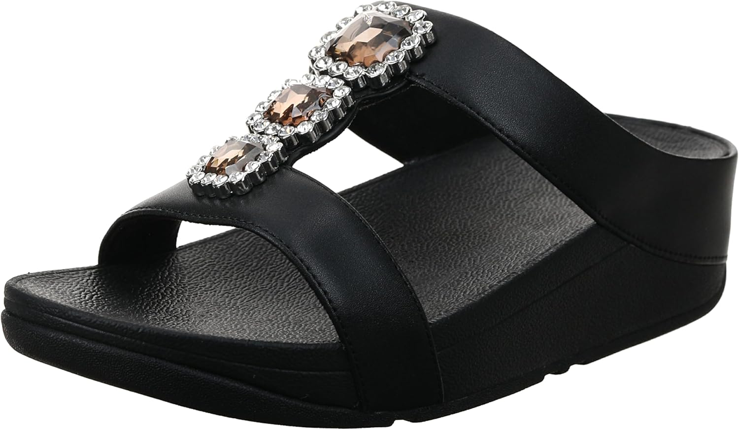 FitFlop Fino Crystal-Jewel H-Bar Slides womens Sandal