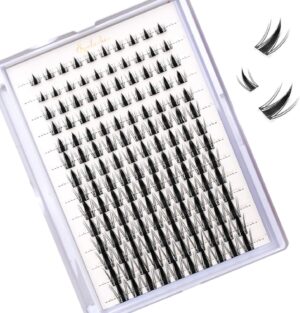 مجموعة مجموعات رموش ثلاثية الابعاد، رموش صناعية فردية غير مرئية للتمديد بنفسك، شريط شفاف رفيع للغاية، رموش ناعمة طبيعية للارتداء اليومي والمناسبات الخاصة، ناعمة وخفيفة الوزن (تصميم فيري ستايل)