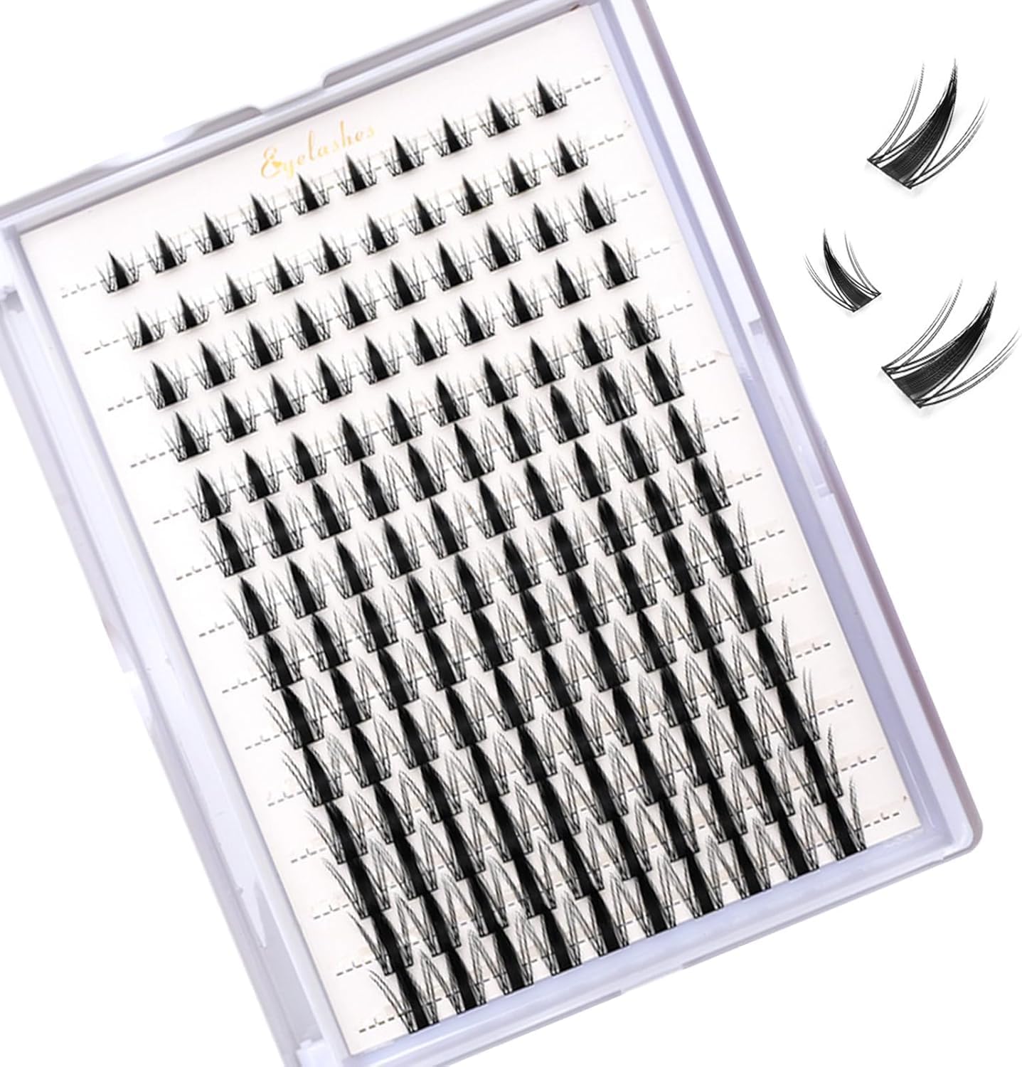 مجموعة مجموعات رموش ثلاثية الابعاد، رموش صناعية فردية غير مرئية للتمديد بنفسك، شريط شفاف رفيع للغاية، رموش ناعمة طبيعية للارتداء اليومي والمناسبات الخاصة، ناعمة وخفيفة الوزن (تصميم فيري ستايل)