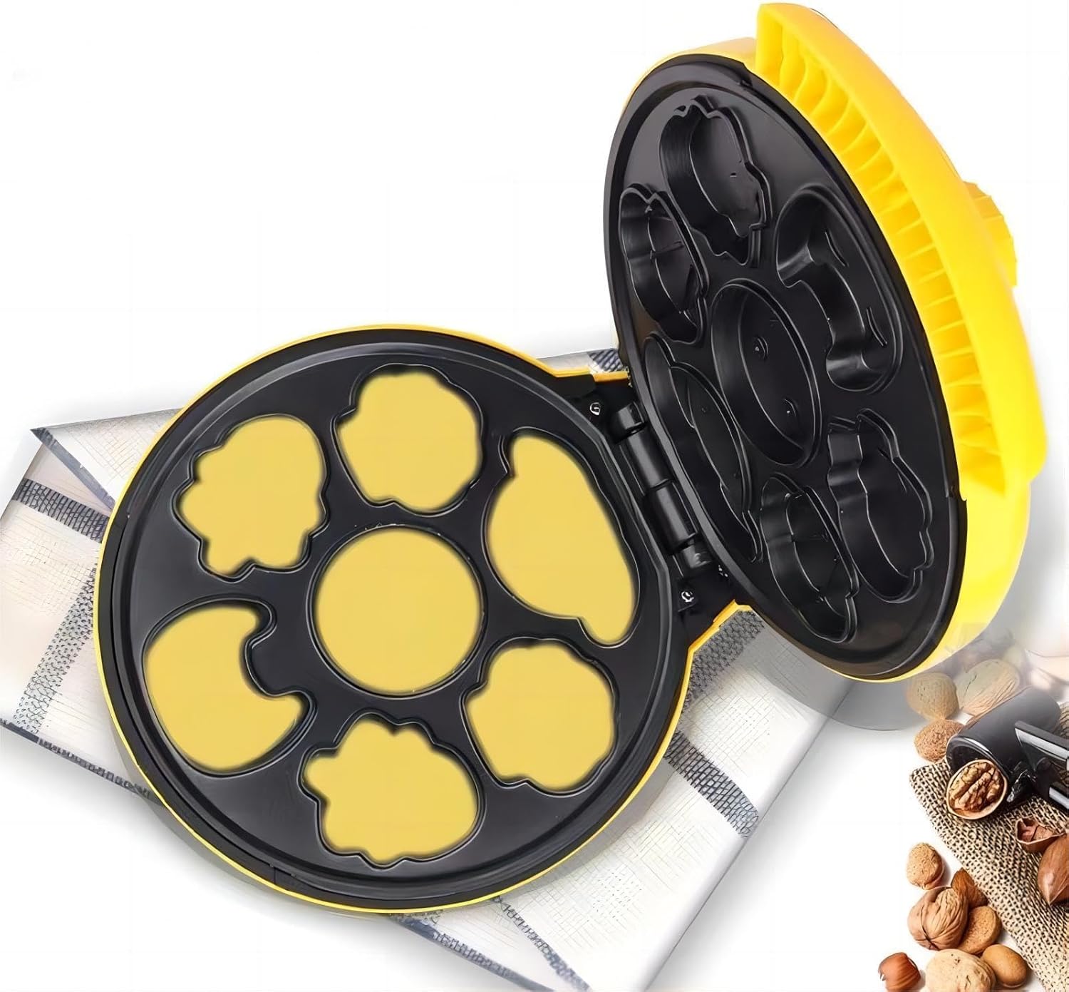 ماكينة صنع الوافل ان اي يو بي 7 بأشكال مختلفة للأطفال، ماكينة صنع الوافل على شكل حيوانات، جهاز وافلر كهربائي مقاوم للالتصاق، جهاز عمل كيك 10 71g2okebY2L. AC SL1500