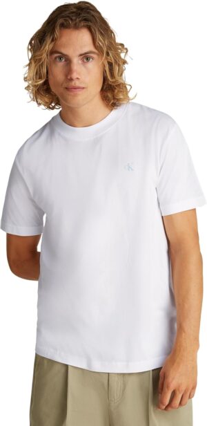 تي شيرت طراز J30j327523 مطبوع بشعار كالفن كلاين جينز بأكمام قصيرة للرجال من كالفن كلاين