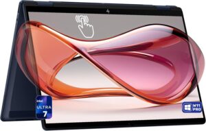 HP لابتوب اومني بوك اكس فليب 2 في 1 كوبايلوت+، انتل الترا 7-256 فولت، 16 جيجا LPDDR5x RAM، 1 تيرابايت PCIe SSD، شاشة لمس 14 انش 2K (1920x1200)، انتل ارك 140 فولت، كيبورد باضاءة خلفية، W11 برو، ازرق