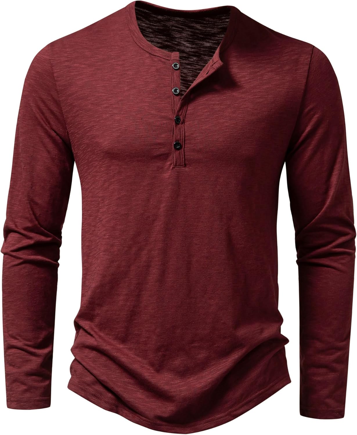قميص هينلي كاجوال بأكمام طويلة/قصيرة وقصة ضيقة للرجال من ميكينج دا، تيشيرت انيق بـ4 أزرار