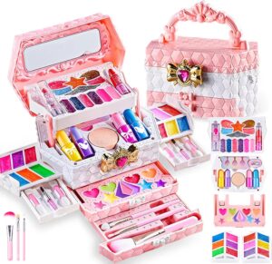 مجموعة مكياج للأطفال للفتيات، واقعية وآمنة وقابلة للغسل وغير سامة للأطفال من عمر 4 إلى 7 سنوات فما فوق من بيونتي (زهري-B)