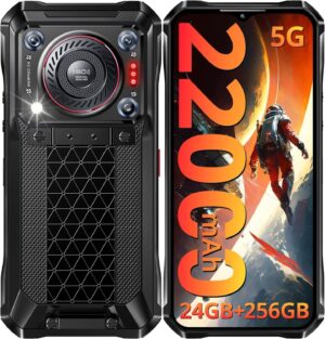 هاتف ذكي WP33 برو 5G متين 22000mAh 6.6 انش اندرويد 13 FHD+ 24GB 256GB كاميرا 64MP شحن سريع 33 واط من اوكيت