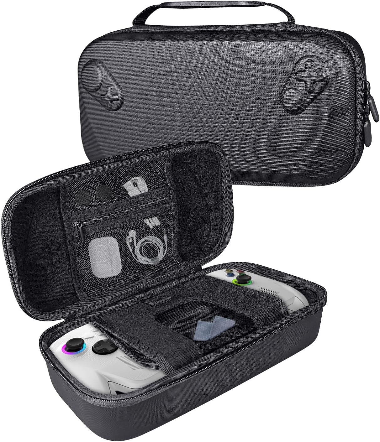 Cochanvie Carrying Case for ROG Xbox Ally/Ally X, Military Grade Drop Protection with Portable Handle, Inner Mesh & Multi-Layer (PU/EVA/Velvet) (Black)