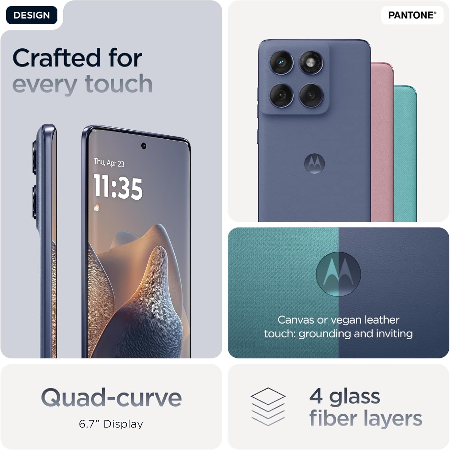 موتورولا ايدج 60 فيوجن 5G، ذاكرة رام 12 جيجا، ذاكرة روم 256 جيجا، شاشة منحنية رباعية OLED 6.7 انش 120 هرتز، بانتون سليب ستريم (رمادي) 8 81nmgkMQX2L. AC SL1500