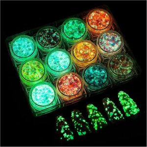 ميكنج تيك جل لامع للوجه والجسم يتوهج في الظلام، جليتر بضوء اسود بالاشعة فوق البنفسجية للنساء للجسم/الوجه/الشعر/المكياج/فن الاظافر، اكسسوارات مهرجانات لامعة مضيئة، لوازم حفلات الكرنفال