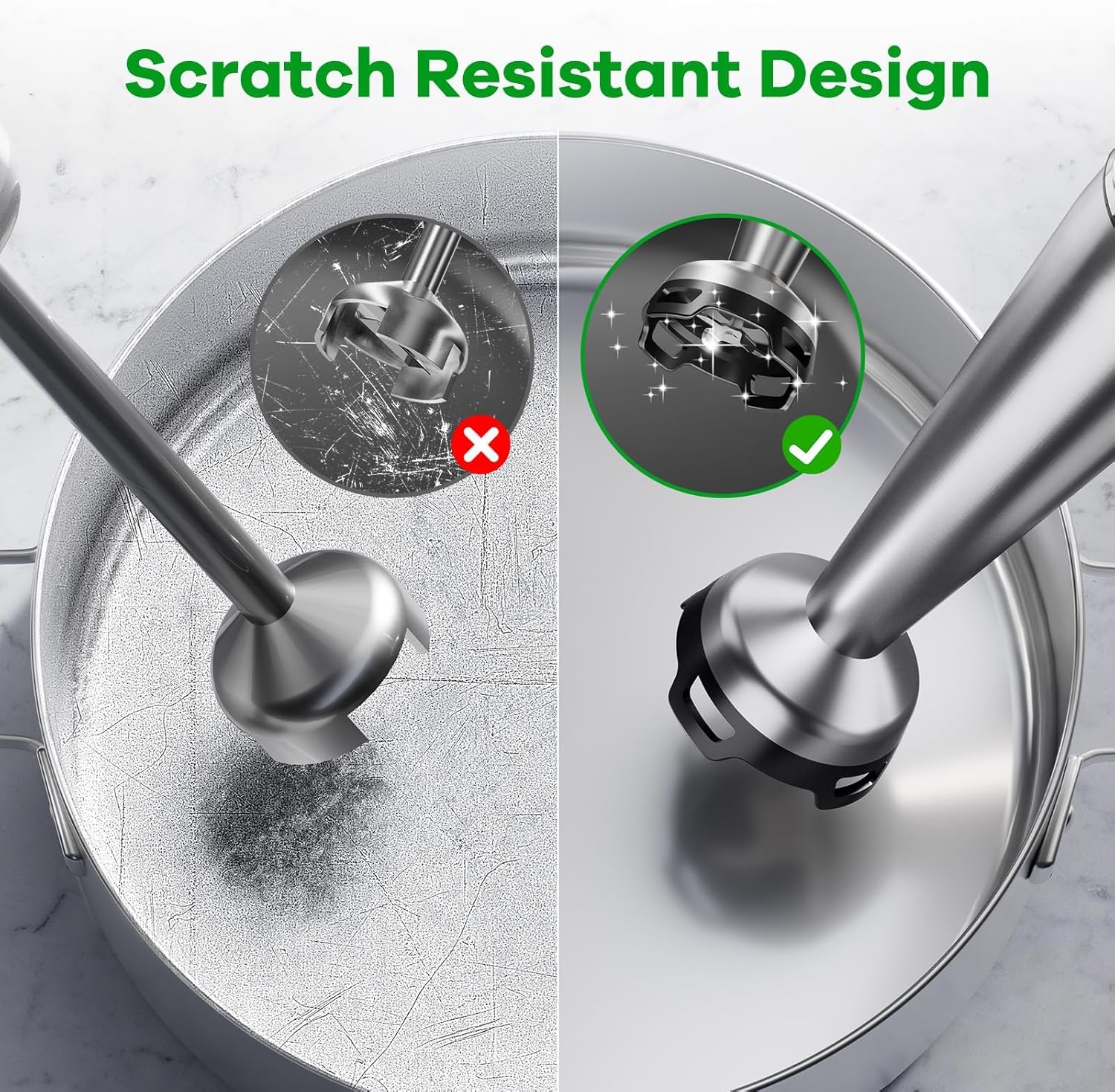 خلاط يدوي 5 في 1 بقدرة 1100 واط وسرعة متغيرة، خلاط مستحلب مع مفرمة وخفاقة وخفاقة لصنع الرغوة للحساء وطعام الأطفال والسموذي 12