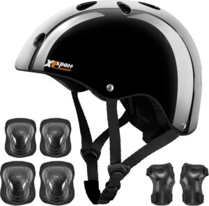 خوذة دراجة للأطفال الصغار مع مجموعة معدات واقية ووسادات للركبة والكوع ووسادات معصم، للوح التزلج والدراجة والسكوتر والزلاجات المضمنة معتمدة من CPSC ASTM CE