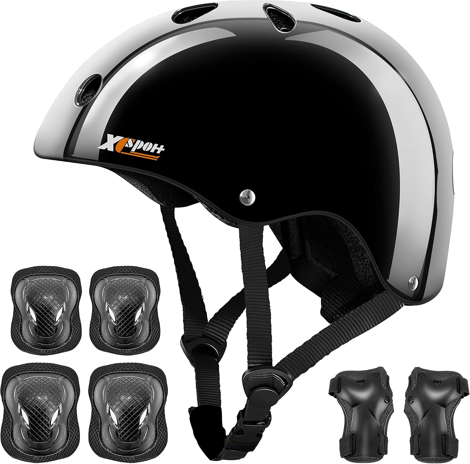 خوذة دراجة للأطفال الصغار مع مجموعة معدات واقية ووسادات للركبة والكوع ووسادات معصم، للوح التزلج والدراجة والسكوتر والزلاجات المضمنة معتمدة من CPSC ASTM CE