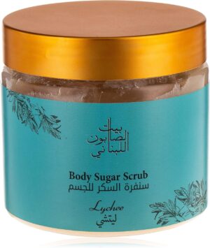 مقشر السكر للجسم برائحة الليتشي من بيت الصابون اللبناني، 500 غم، للجنسين، 0.56 غرام