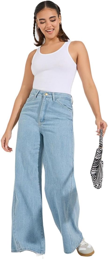 Styli Women Cotton Lycra Round Neck Fitted Tank