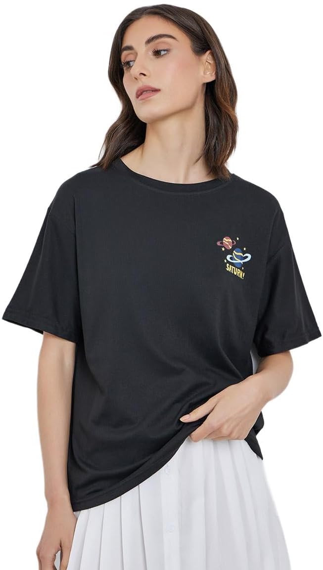 Styli Women Graphic Print Regular Fit T Shirt