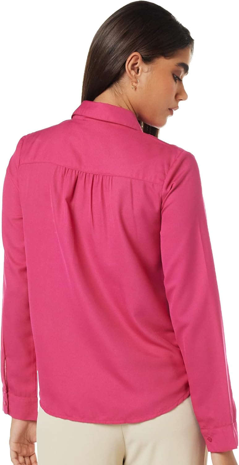 بلوزة بقصة عادية للنساء ولون سادة من أمازون براند - سيمبول 8 بلوزة بقصة عادية للنساء ولون سادة من أمازون براند سيمبول