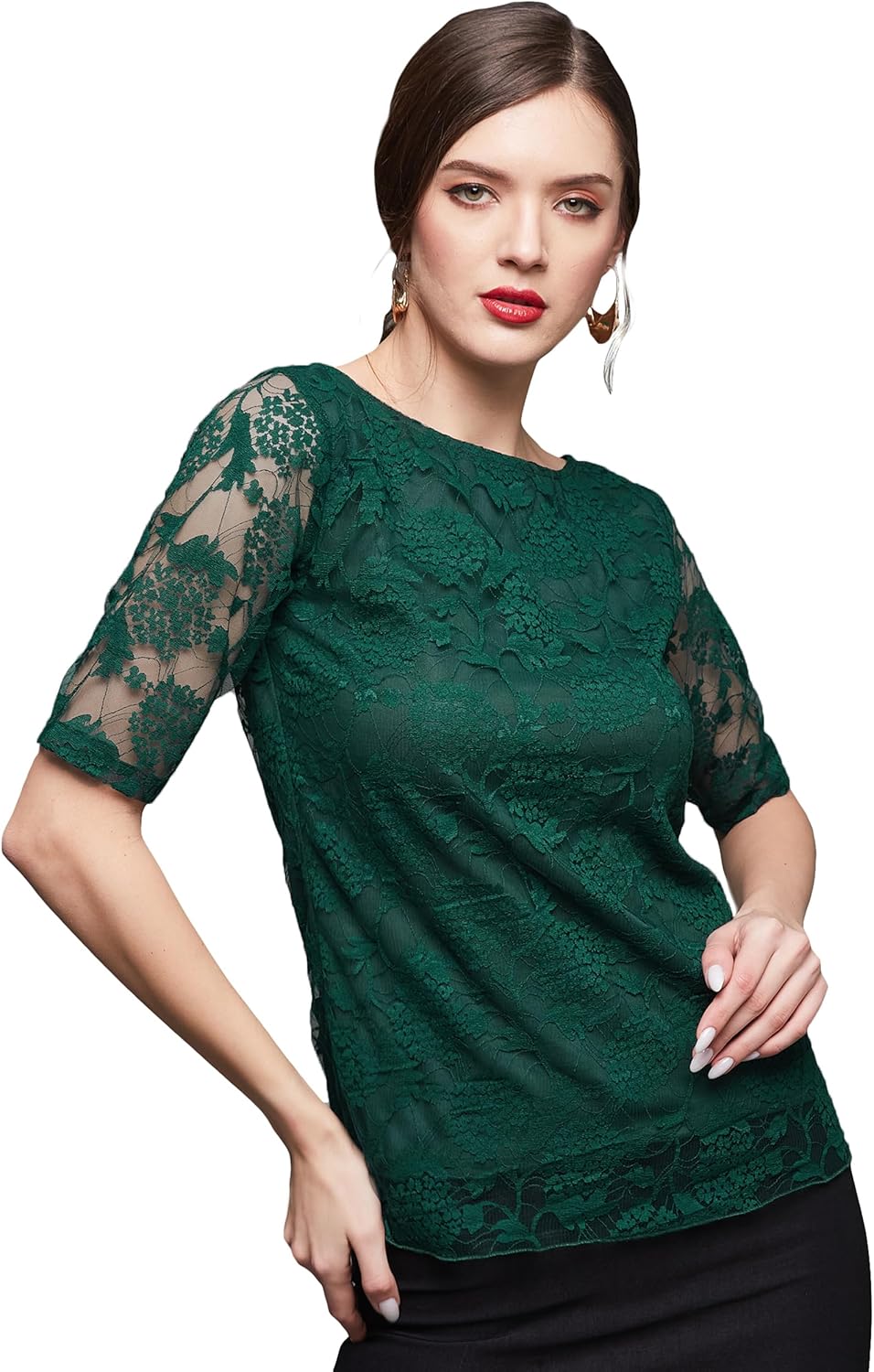 قميص للنساء بتصميم ورود بقصة ضيقة من ميس اوليف