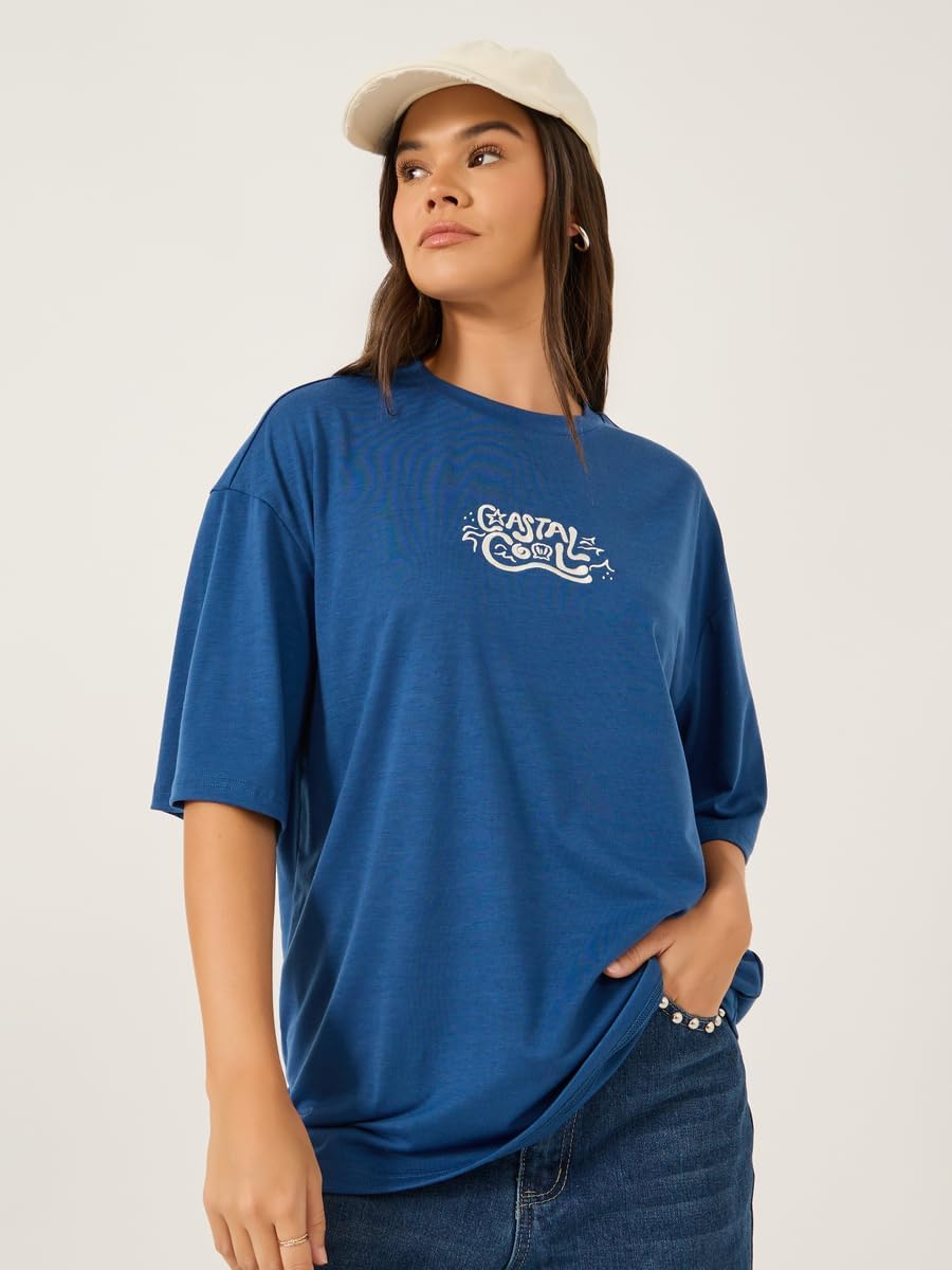 1771021778 تيشيرت مطرز باكمام قصيرة ومقاس كبير للنساء من ستايلي