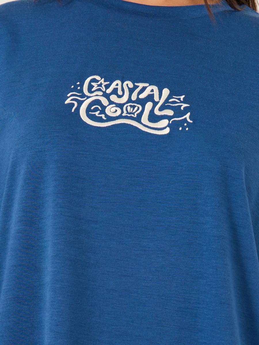 1771021782 تيشيرت مطرز باكمام قصيرة ومقاس كبير للنساء من ستايلي