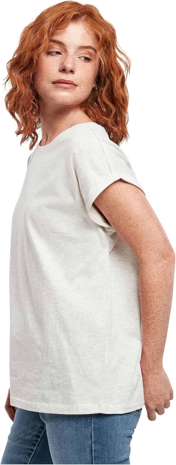 1771192468 تيشيرت بيسيك بكتف ممتد واكمام قصيرة للغاية برقبة دائرية ضيقة للنساء من اوربان كلاسيكس عبوة قطعة واحدة