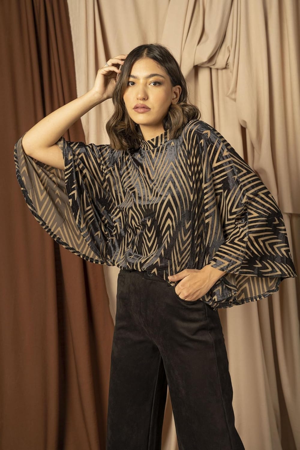 1771265582 بلوزة بأكمام فراشة للنساء من نتشي