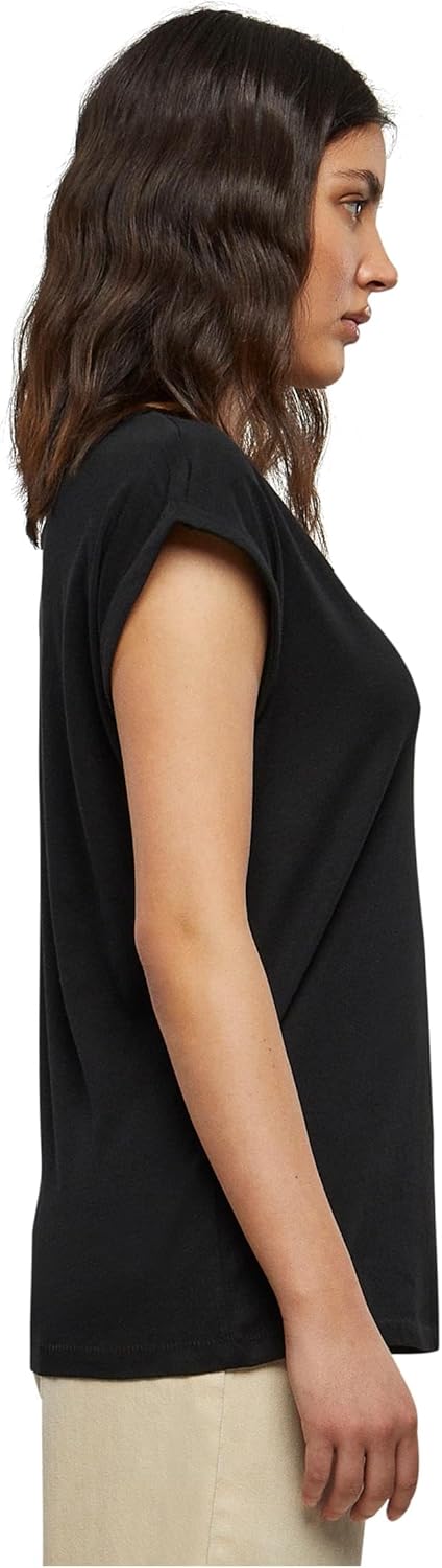 1771472898 تيشيرت بيسيك بكتف ممتد واكمام قصيرة للغاية برقبة دائرية ضيقة للنساء من اوربان كلاسيكس عبوة قطعة واحدة