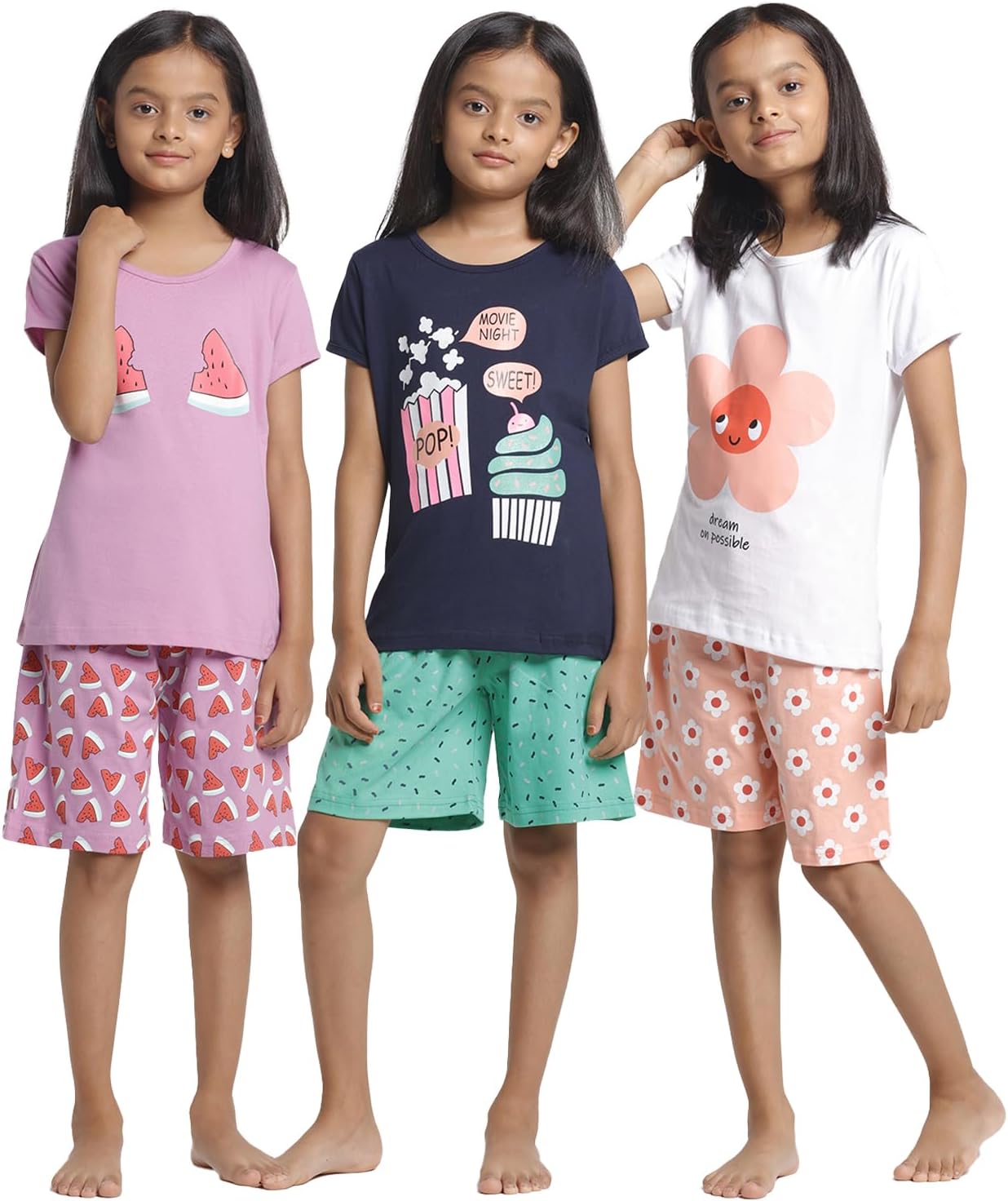 T2F Girls GLS-TSRT-SHRTS-02 Clothing Set (pack of 3)