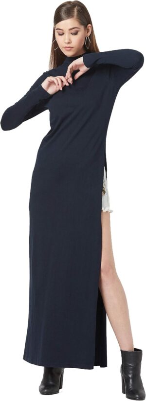 بلوزة ماكسي طويلة من القطن ميس اوليف للنساء