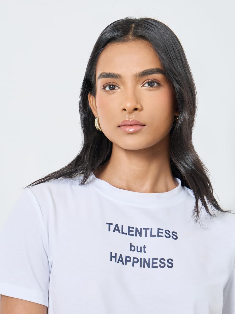 1771887783 Styli Women White Slogan Print T Shirt