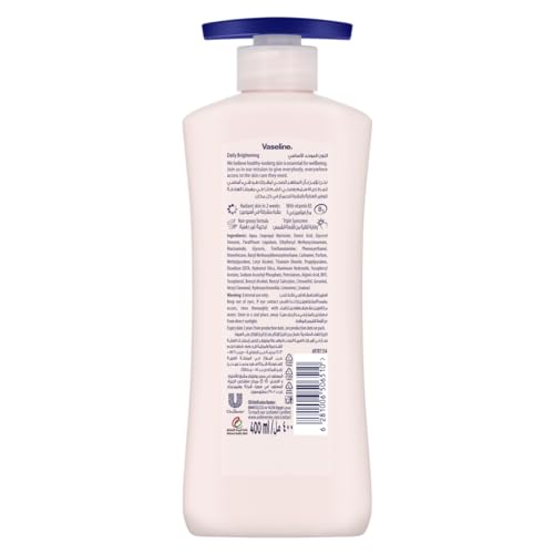 لوشن الجسم اسنشيال لتفتيح البشرة بالاشعة فوق البنفسجية مع فيتامين B3 من فازلين، 400 مل