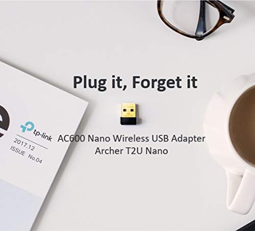 دونجل واي فاي ايه سي 600 بمنفذ USB، محول لاسلكي ثنائي النطاق بسرعة 5 جيجا للكمبيوتر الشخصي والمكتبي واللابتوب، يدعم ويندوز 11/10/8.1/8/7/اكس بي وMac OS 10.9-10.13 من تي بي-لينك (ارتشر تي 2 يو نانو)