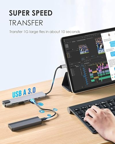 موزع USB من النوع C 8 في 1، محول متعدد المنافذ مع 4K HDMI وخاصية باور ديلفري، C، ايثرنت، 2 USB، قارئ بطاقة SD/TF متوافق ماك بوك برو واكس بي اس وغيرها الاجهزة بمنفذ نوع