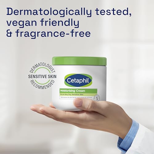 Cetaphil Face & Body Moisturising Cream for Men & Women, Dry to Very Dry Sensitive Skin, Non-Comedogenic, With Niacinamide & Vitamin B5, Unscented, 453g