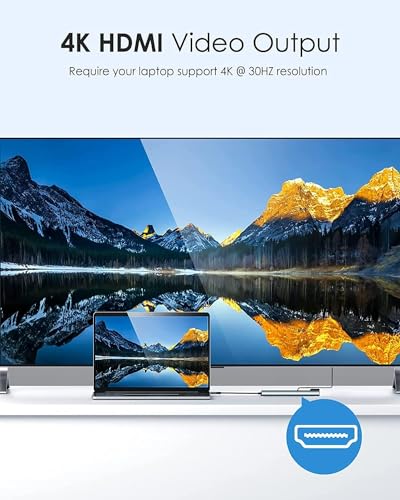 موزع USB من النوع C 8 في 1، محول متعدد المنافذ مع 4K HDMI وخاصية باور ديلفري، C، ايثرنت، 2 USB، قارئ بطاقة SD/TF متوافق ماك بوك برو واكس بي اس وغيرها الاجهزة بمنفذ نوع