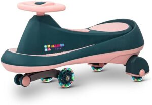 سيارات البدر السحرية - ألعاب ركوب ودفع للأطفال مع تأثيرات صوتية وضوئية، سيارة دفع للأطفال | أقوى سيارة تويستر سحرية للأطفال مع عجلات مضيئة ال اي دي، سيارة الركوب السحرية (لون أخضر)