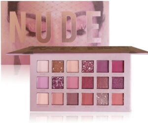 باليت ظلال عيون 18 لون من واي ار كيو اكس، مكياج ظلال عيون لامع غير لامع، باليت ظلال عيون قابلة للمزج، طبيعية تدوم طويلا، زهري