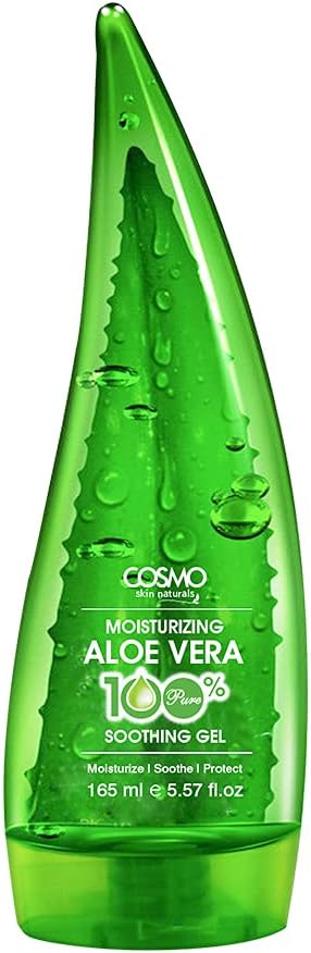 سي دي كوزمو ديزاينز جل مهدئ بخلاصة الصبار النقي بنسبة 100% من سكين ناتشورالز، 165 مل، اخضر - للترطيب والتنعيم والحماية والعناية بالبشرة وتبييض الوجه