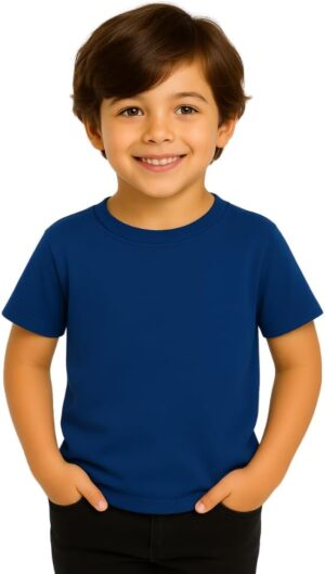 تيشيرت بقبة دائرية من القطن الخالص بكثافة 170 جرام لكل متر مربع للأولاد موني سيفرز، ألوان بيسيك