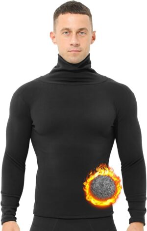 ملابس حرارية للرجال ورياضية بقبة دائرية وأكمام طويلة من زويونز، ملابس داخلية دافئة للشتاء، سترة ناعمة