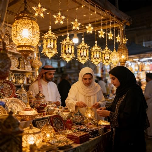 مصابيح زينة رمضان من بوميفار، مصابيح LED على شكل نجمة لغرفة النوم والمنزل والاماكن الخارجية