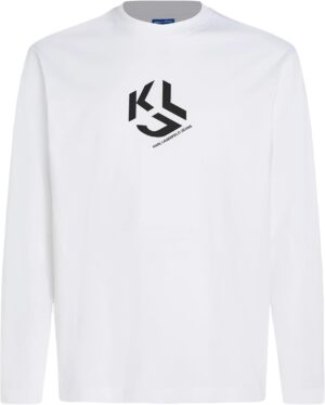 تيشيرت بقصة عادية بأكمام طويلة للرجال من كارل لاغرفيلد جينز