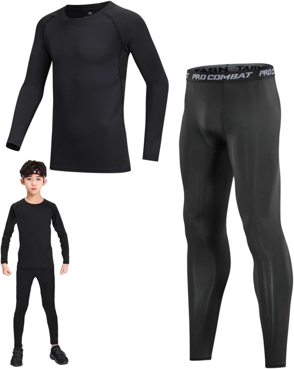 بدلة تدريب للرجال من هاي فاين، طقم من 5 قطع ملابس داخلية حرارية رياضية بطبقة أساسية وقمصان ضاغطة وتيشيرتات وسروال ضيق وشورت وملابس خارجية 7 بدلة تدريب للرجال من هاي فاين، طقم من 5 قطع ملابس داخلية حرارية رياضية بطبقة أساسية وقمصان ضاغطة وتيشيرتات وسروال ضيق وشورت وملابس خارجية