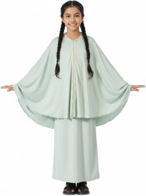 ملابس صلاة للبنات مع حجاب وقفطان رمضان، ملابس صلاة إسلامية محتشمة للأطفال البنات للصلاة مع حجاب فوري من ماكسمانا سيكريت، طقم 2 قطعة