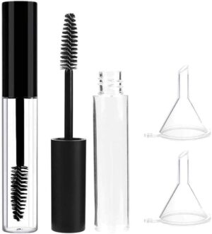 انبوب ماسكارا فارغ من اكس سبرينج، عبوتان 10 مل من زجاجات سيروم الرموش القابلة لاعادة الملء مع عصا فرشاة، مجموعة مثالية لمستحضرات التجميل التي تصنعها بنفسك، حاويات مانعة للتسرب لزيت الخروع وزيت جوز
