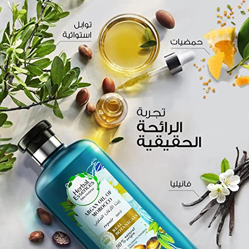 شامبو هيربل إسنسز بيو رينيو الطبيعي بزيت الأرغان المغربي لإصلاح الشعر، 400 مل