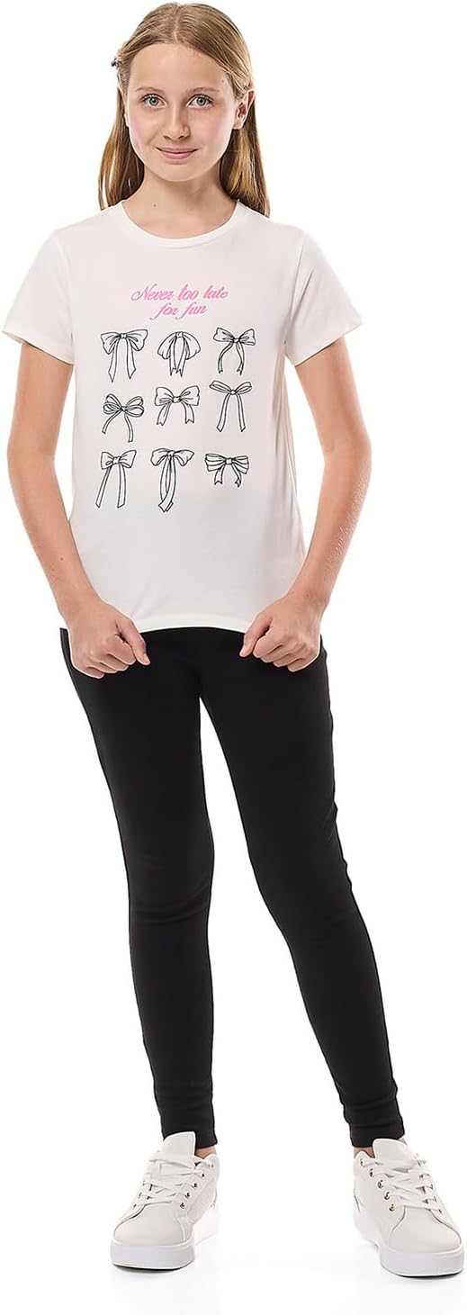 تيشرت مطبوع برقبة دائرية ضيقة واكمام قصيرة للبنات، موديل 325-1368TG126-1 6 تيشرت مطبوع برقبة دائرية ضيقة واكمام قصيرة للبنات، موديل 325-1368TG126-1