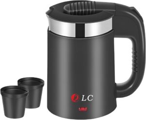 غلاية كهربائية من دي إل سي بلون أسود، مع ميزة الغليان السريع، سعة 500 مليلتر