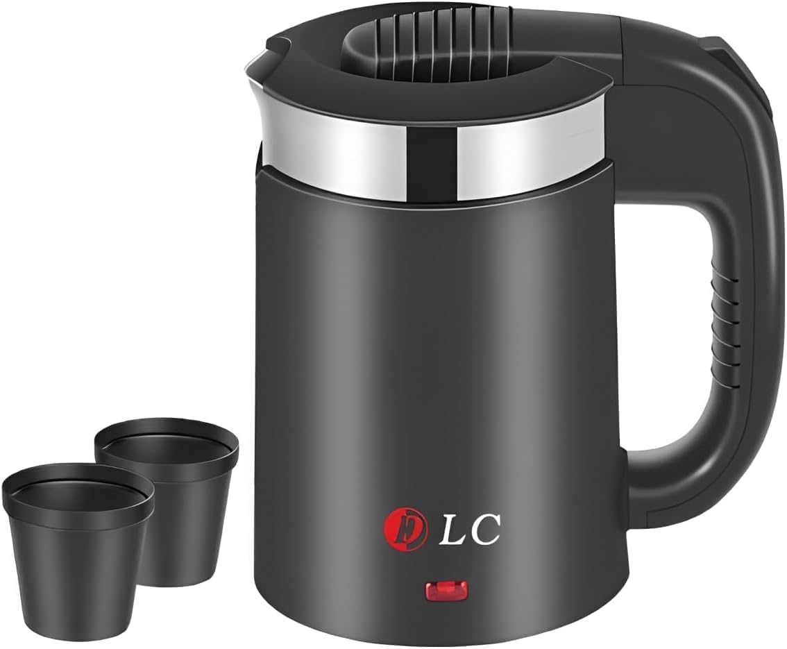 غلاية كهربائية من دي إل سي بلون أسود، مع ميزة الغليان السريع، سعة 500 مليلتر 3 غلاية كهربائية من دي إل سي بلون أسود، مع ميزة الغليان السريع، سعة 500 مليلتر