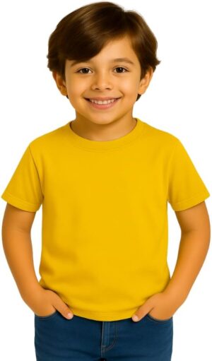 تي شيرت للأطفال من الجنسين | تي شيرت نصف كم من القطن الناعم | مريح بقبة دائرية للارتداء اليومي | زي كاجوال للمدرسة واللعب
