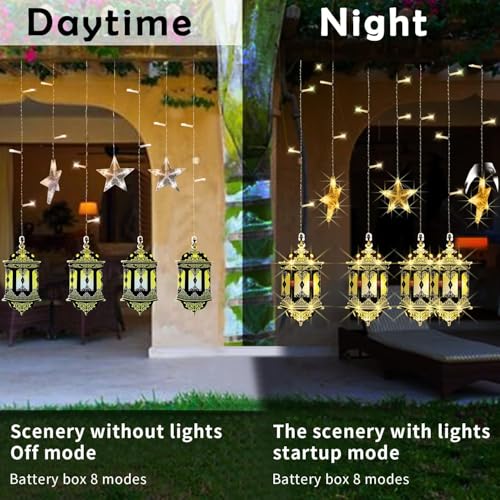 مصابيح زينة رمضان من بوميفار، مصابيح LED على شكل نجمة لغرفة النوم والمنزل والاماكن الخارجية