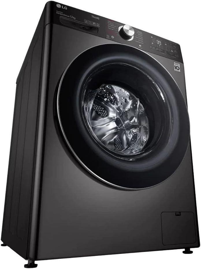 غسالة من إل جي موديل WFV1214BST1 بتحميل أمامي وسعة 12 كيلوجرام باللون الأسود الستيل مع خاصية واي فاي وتيربو غسيل وتقنية 6 موشن دايركت درايف 18 51yrENiheHL. AC SL1500
